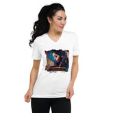 Fingers Dance On Keys Unisex Short Sleeve V-Neck T-Shirt - Beyond T-shirts